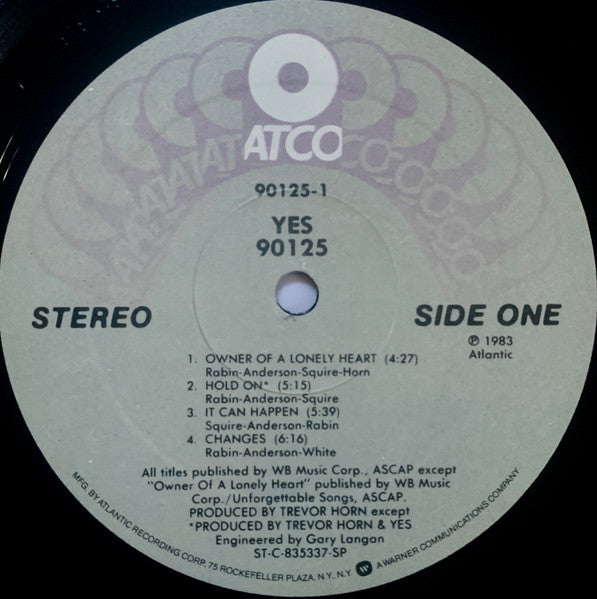 Yes : 90125 (LP, Album, SP)