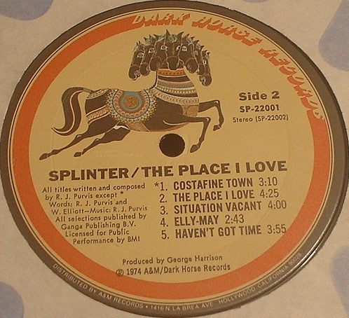 Splinter (2) : The Place I Love (LP, Album,  Te)