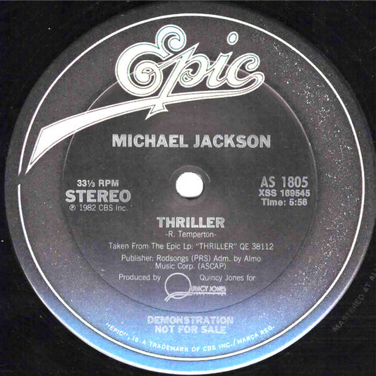 Michael Jackson : Thriller (12", Maxi, Promo)