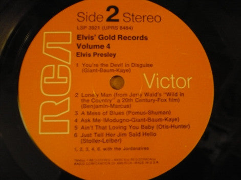 Elvis Presley : Elvis' Gold Records - Volume 4 (LP, Comp, RE)