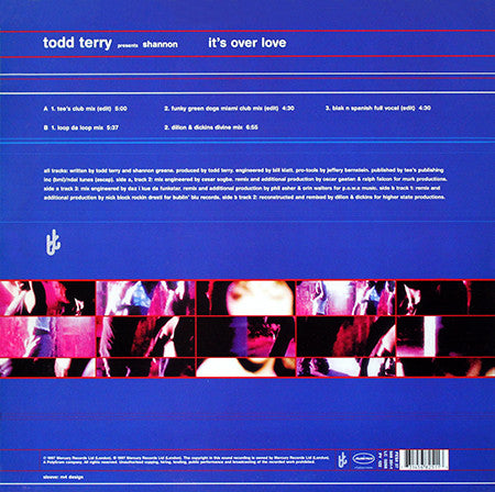 Todd Terry Presents Shannon : It's Over Love (12")
