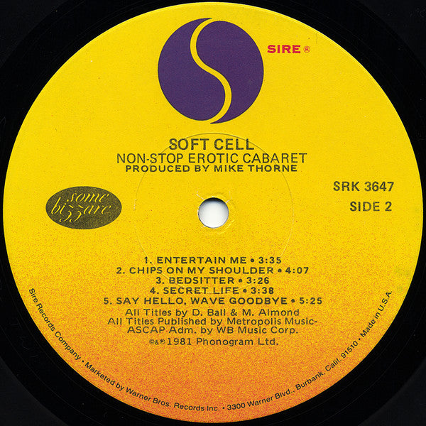 Soft Cell : Non-Stop Erotic Cabaret (LP, Album, Jac)