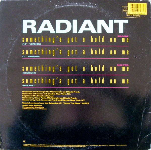 Radiant (2) : Something's Got A Hold On Me (12")
