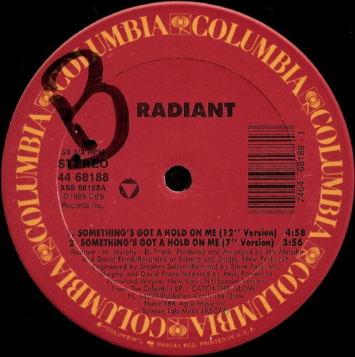 Radiant (2) : Something's Got A Hold On Me (12")