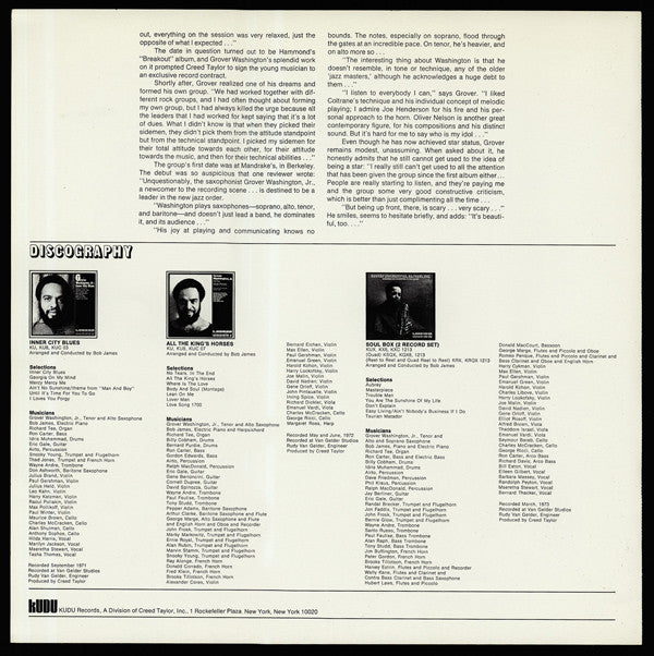 Grover Washington, Jr. : Soul Box (2xLP, Album, Quad + Box)