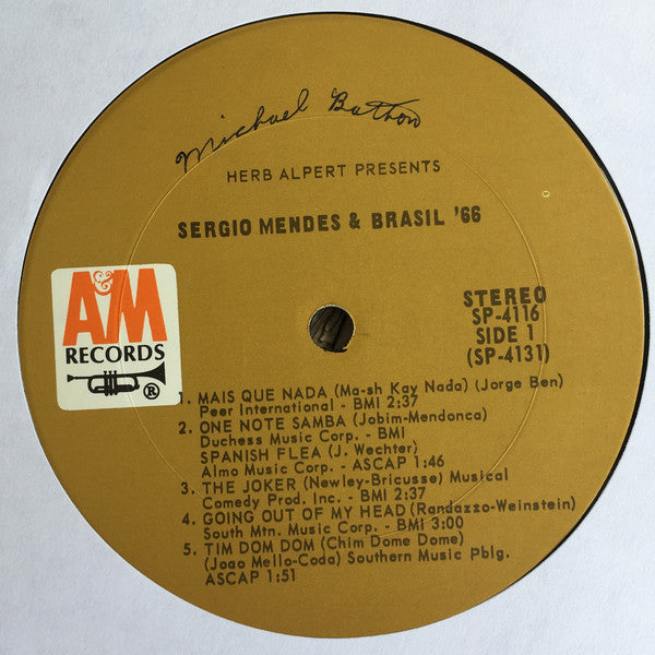 Sergio Mendes & Brasil '66* : Herb Alpert Presents Sergio Mendes & Brasil '66 (LP, Album)