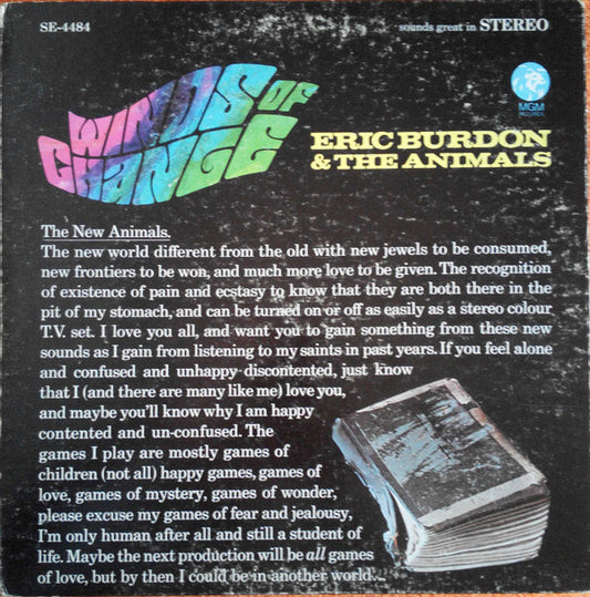 Eric Burdon & The Animals : Winds Of Change (LP, Album, Gat)