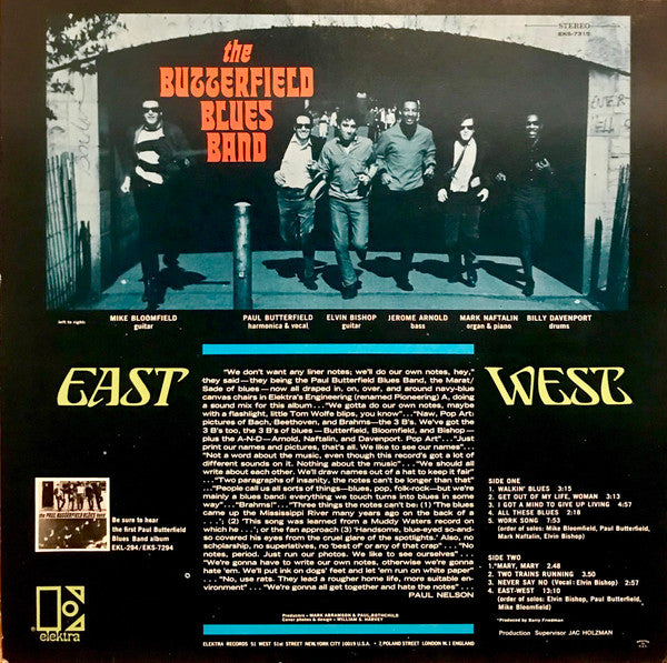 The Butterfield Blues Band* : East-West (LP, Album, Ter)