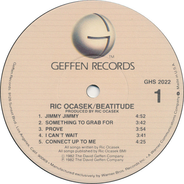 Ric Ocasek : Beatitude (LP, Album, Jac)