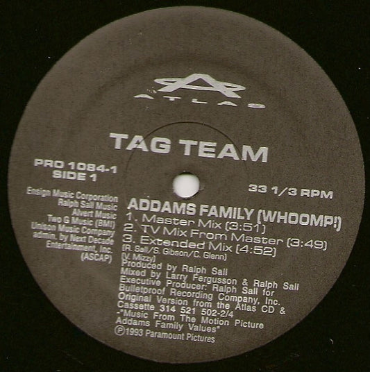 Tag Team : Addams Family (Whoomp!) (12", Single, Promo)