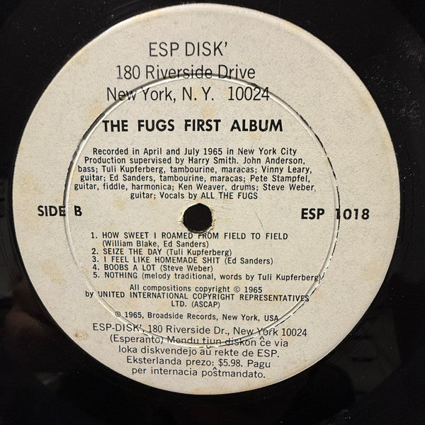 The Fugs : The Fugs First Album (LP, Album, Mono, RE)