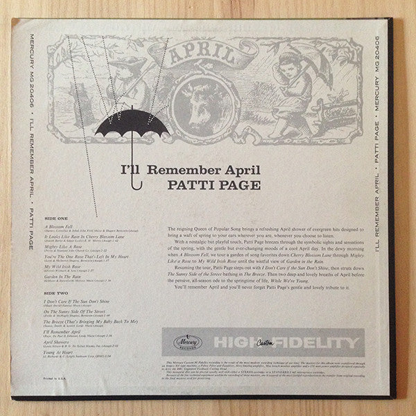 Patti Page : I'll Remember April (LP, Album, Mono)