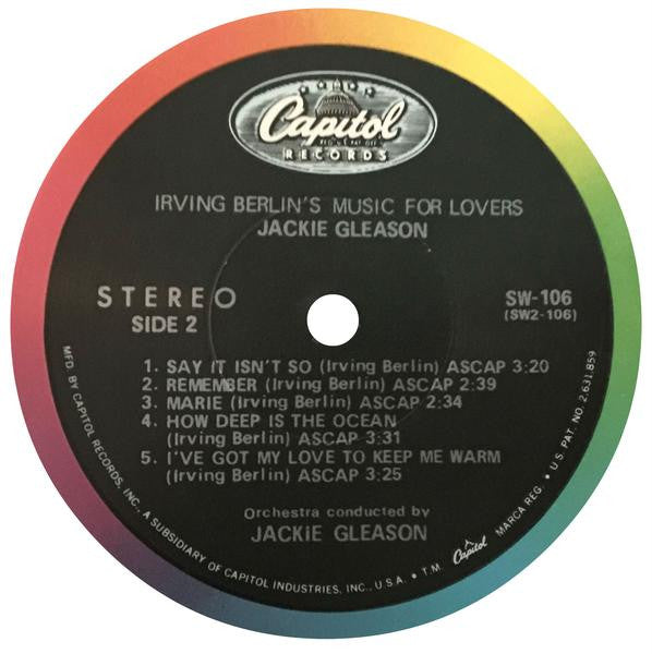 Jackie Gleason : Irving Berlin's Music For Lovers (LP, Album)