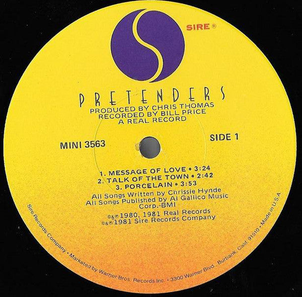 Pretenders* : Extended Play (12", EP, Jac)