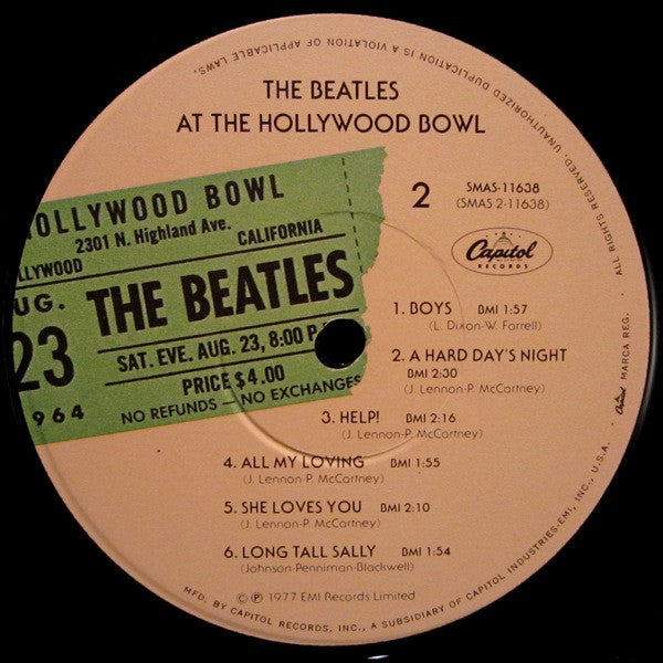 The Beatles : The Beatles At The Hollywood Bowl (LP, Album, Emb)