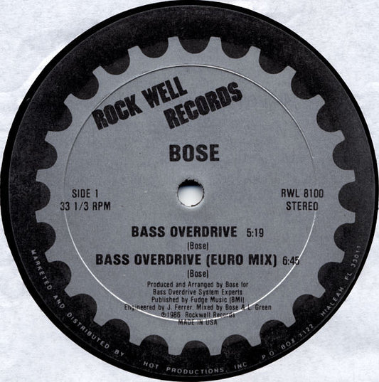 B.O.S.E. : Bass Overdrive (12", Sil)