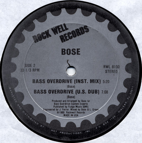 B.O.S.E. : Bass Overdrive (12", Sil)
