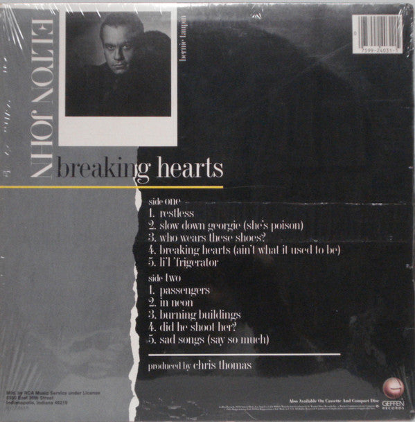 Elton John : Breaking Hearts (LP, Album, Club)