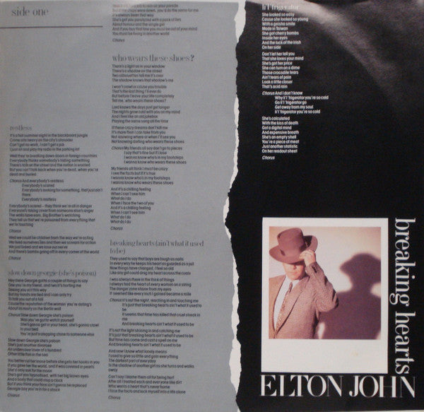 Elton John : Breaking Hearts (LP, Album, Club)