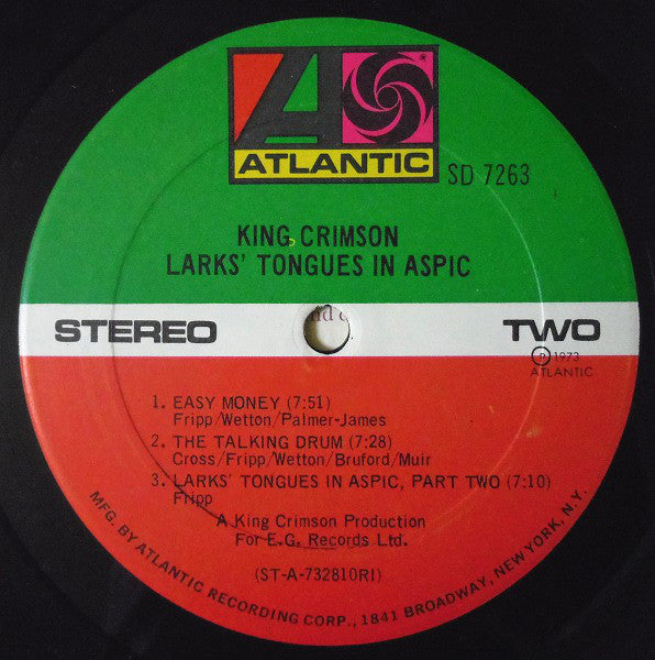 King Crimson : Larks' Tongues In Aspic (LP, Album, PRC)