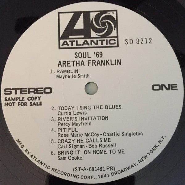 Aretha Franklin : Soul '69 (LP, Album, Promo, PR)