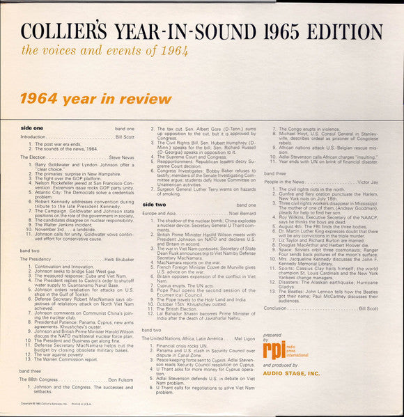 Various : Collier's Encyclopedia: 1965 Edition Year-In-Sound (LP, Album, Mono, Gat)
