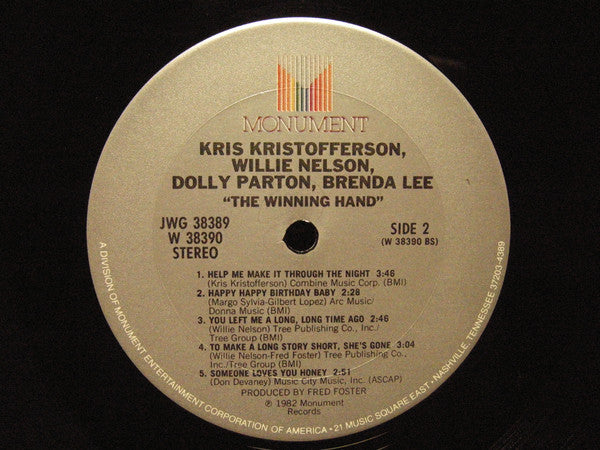 Kris Kristofferson, Willie Nelson, Dolly Parton & Brenda Lee : The Winning Hand (2xLP, Album)
