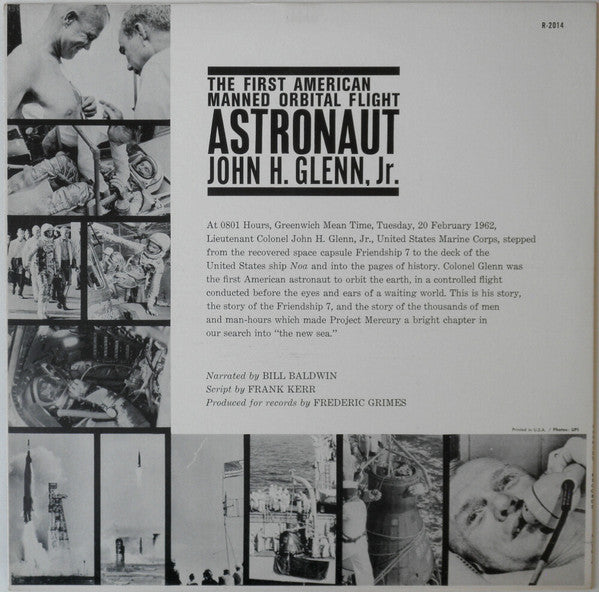 Frederic Grimes & Bruce Herschensohn : The First American Manned Orbital Flight - Astronaut John H. Glenn, Jr. (LP, Album, Mono)