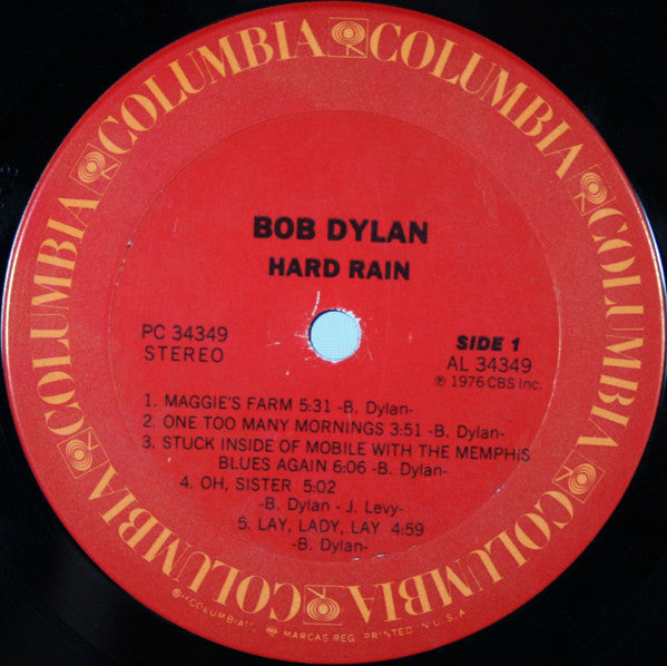 Bob Dylan : Hard Rain (LP, Album, Ter)