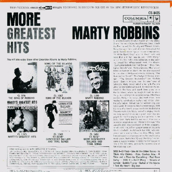Marty Robbins : More Greatest Hits (LP, Comp, RP)