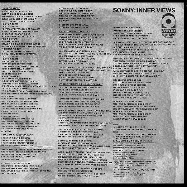 Sonny Bono : Inner Views (LP, Album)