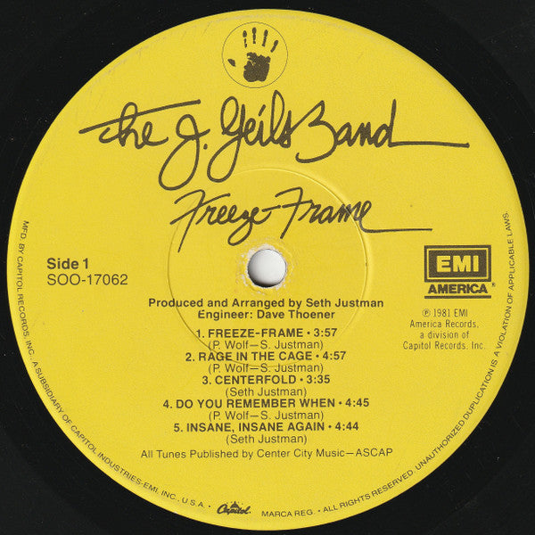The J. Geils Band : Freeze-Frame (LP, Album)