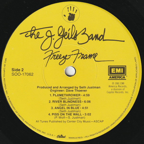 The J. Geils Band : Freeze-Frame (LP, Album)