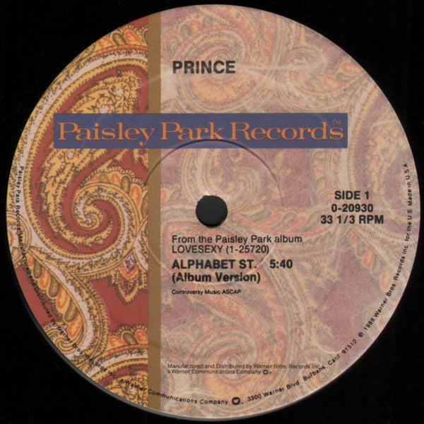 Prince : Alphabet St. (12", Single, All)