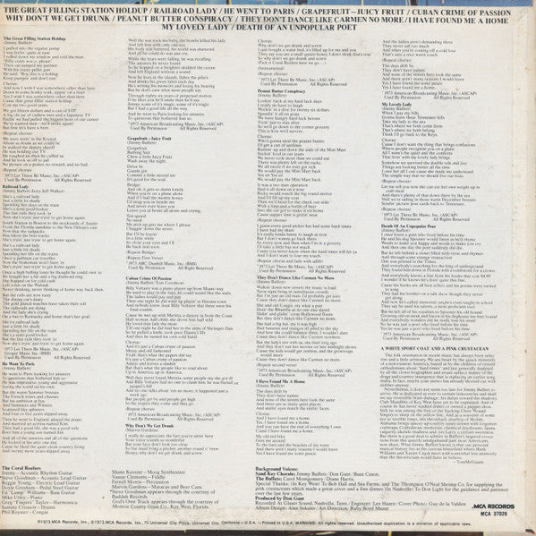 Jimmy Buffett : A White Sport Coat And A Pink Crustacean (LP, Album, RE)