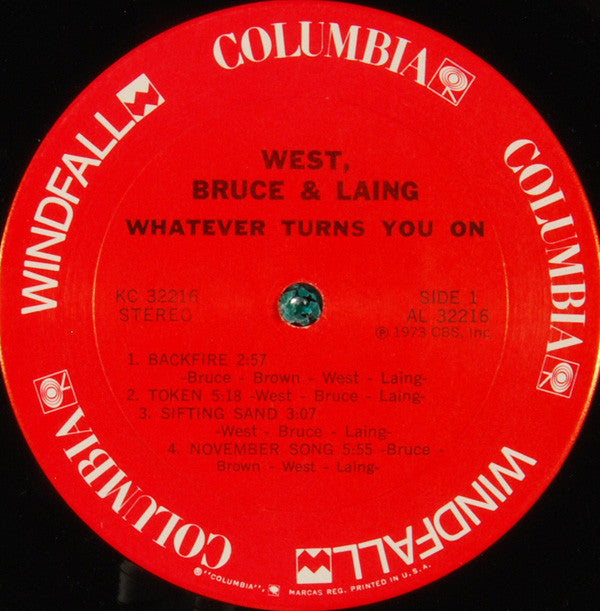 West, Bruce & Laing : Whatever Turns You On (LP, Album)