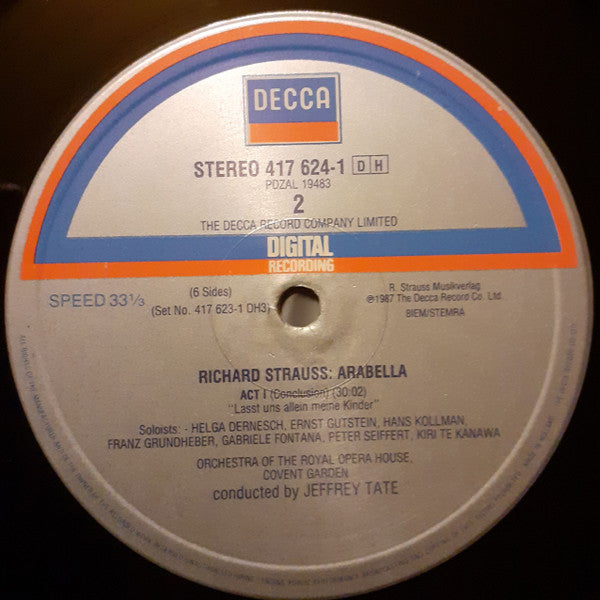 Richard Strauss - Kiri Te Kanawa, Franz Grundheber, Gabriele Fontana, Helga Dernesch, Peter Seiffert, Orchestra Of The Royal Opera House, Covent Garden & Chorus Of The Royal Opera House, Covent Garden, Jeffrey Tate : Arabella (3xLP, Album + Box, Album)