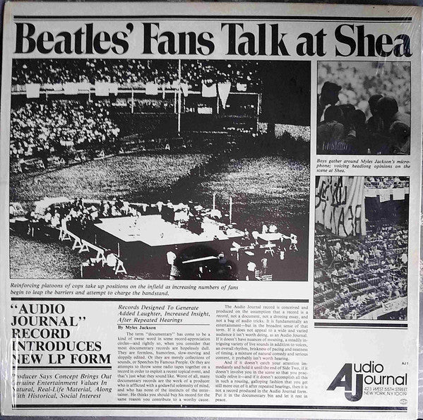 No Artist : Beatles At Shea Stadium - Described By Erupting Fans! (LP, Album, Mono, RE)