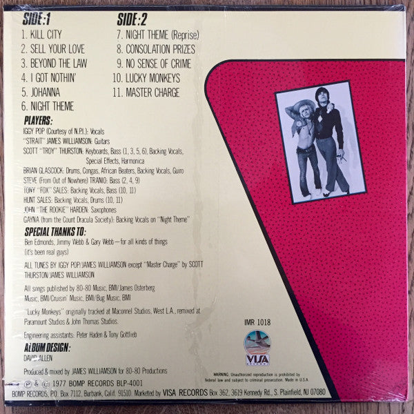 Iggy Pop & James Williamson : Kill City (LP, Album)
