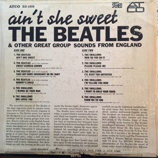 The Beatles, The Swallows (5) : Ain't She Sweet - The Beatles & Other Great Group Sounds From England (LP, Album, Comp)