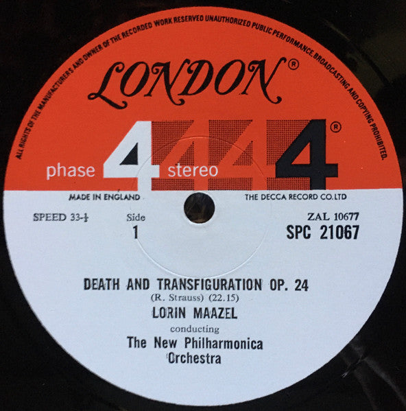 Lorin Maazel Conducting The New Philharmonia Orchestra, Richard Strauss / Pyotr Ilyich Tchaikovsky : Death & Transfiguration Op. 24 / Francesca Da Rimini･ Fantasia After Dante, Op. 32 (LP)