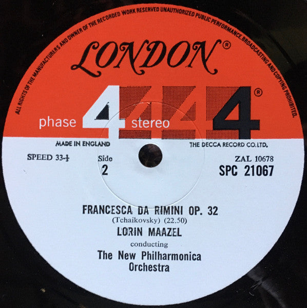 Lorin Maazel Conducting The New Philharmonia Orchestra, Richard Strauss / Pyotr Ilyich Tchaikovsky : Death & Transfiguration Op. 24 / Francesca Da Rimini･ Fantasia After Dante, Op. 32 (LP)