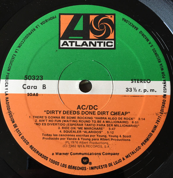 AC/DC : Dirty Deeds Done Dirt Cheap (LP, Album, RE)