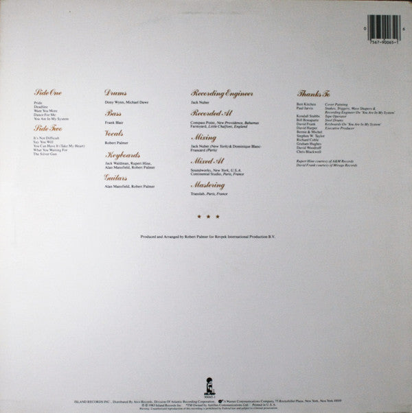 Robert Palmer : Pride (LP, Album, Spe)