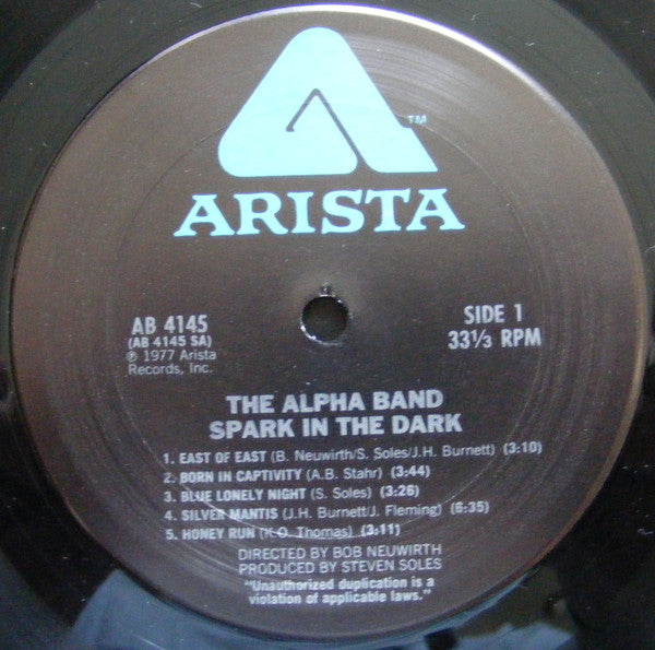The Alpha Band : Spark In The Dark (LP, Album, Ter)