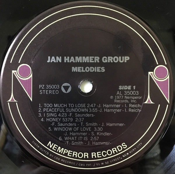 Jan Hammer Group : Melodies (LP, Album, RE, Car)