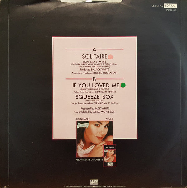 Laura Branigan : Solitaire / If You Loved Me / Squeeze Box (12")