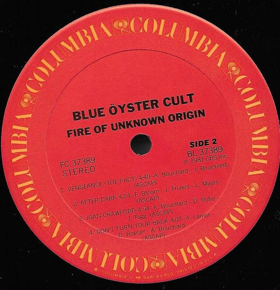 Blue Öyster Cult : Fire Of Unknown Origin (LP, Album, Ter)