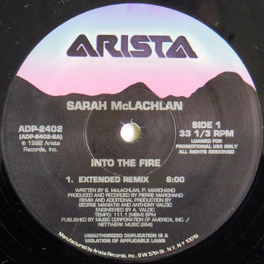Sarah McLachlan : Into The Fire (12", Promo)