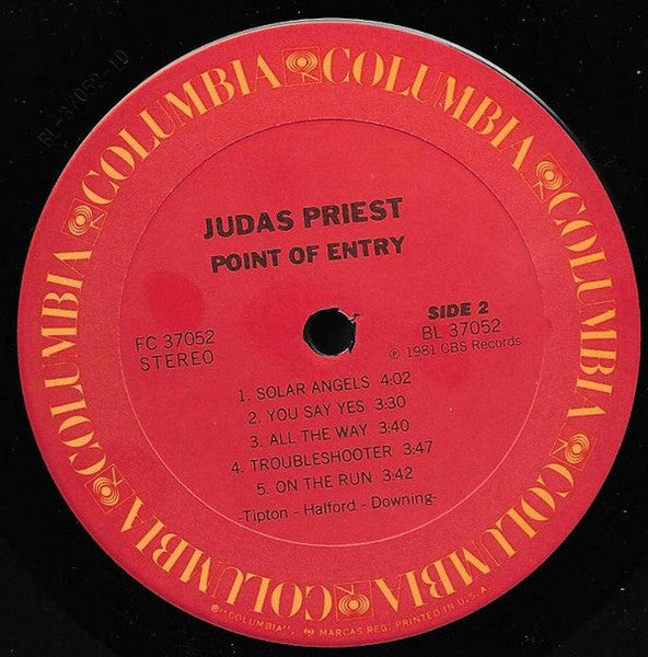 Judas Priest : Point Of Entry (LP, Album, Ter)